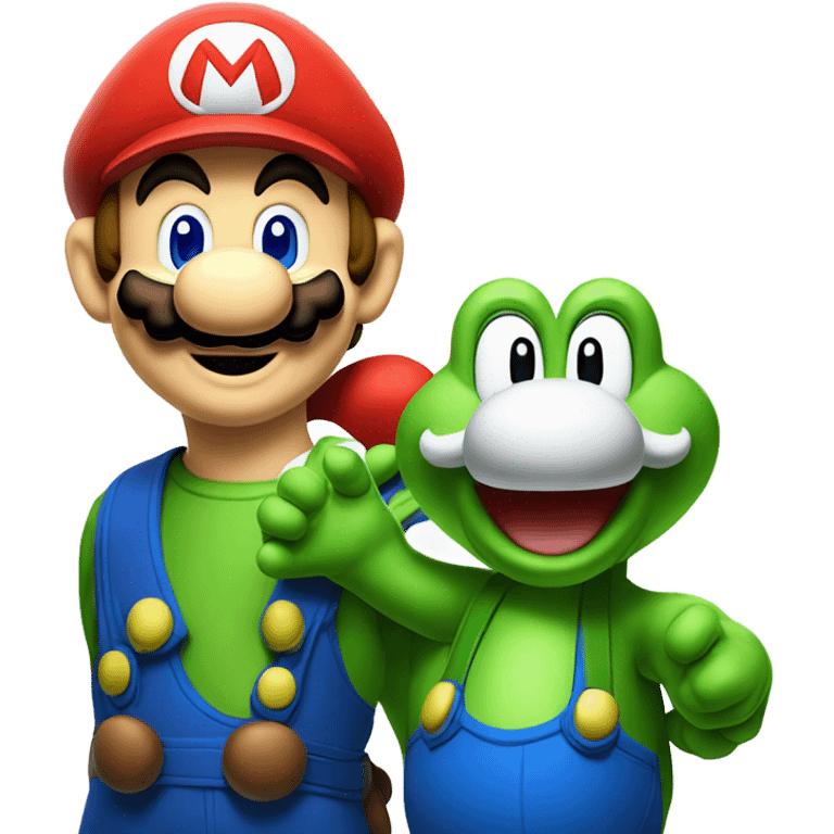 Super Mario and Yoshi emoji