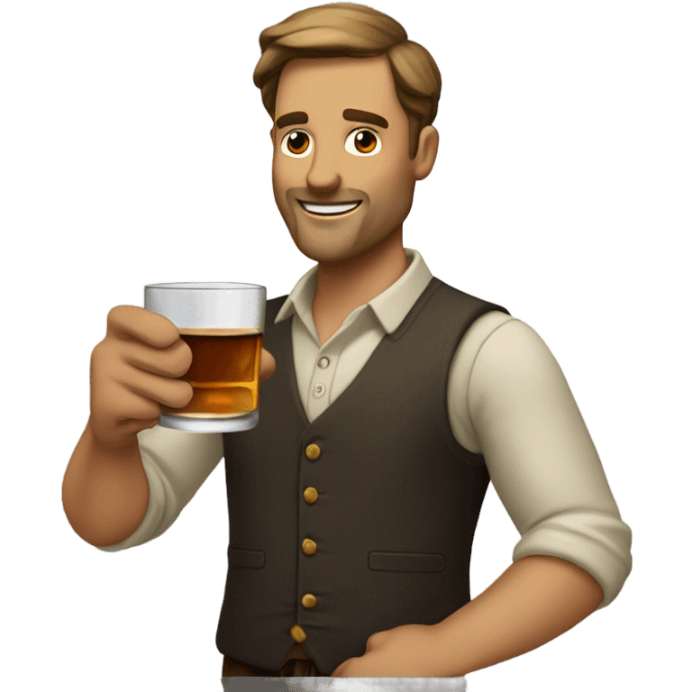 guy drinking whiskey emoji