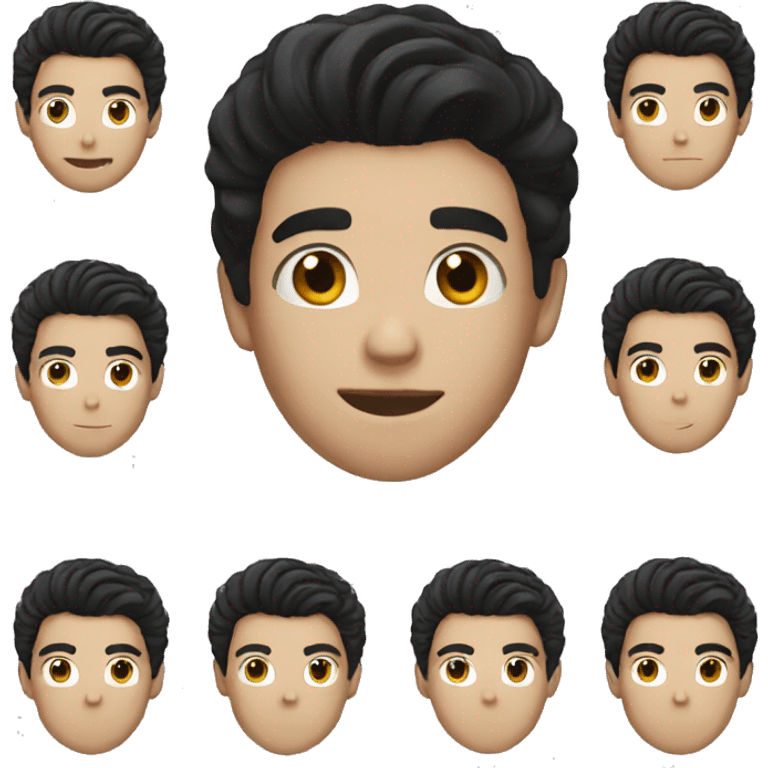 young white men with black hair emoji