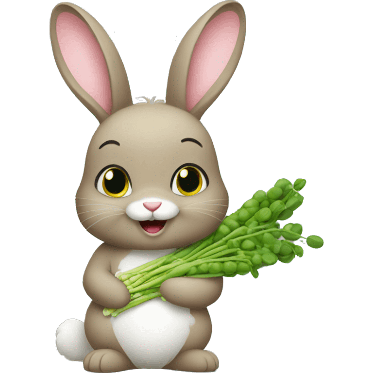 Bunny holding peas emoji