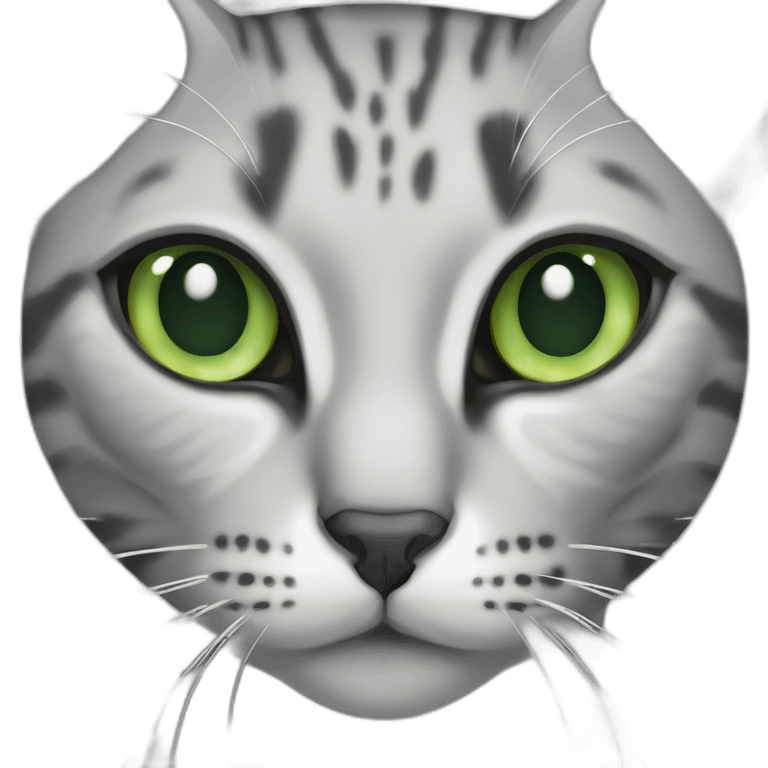 Egyptian Mau cat with green eyes emoji