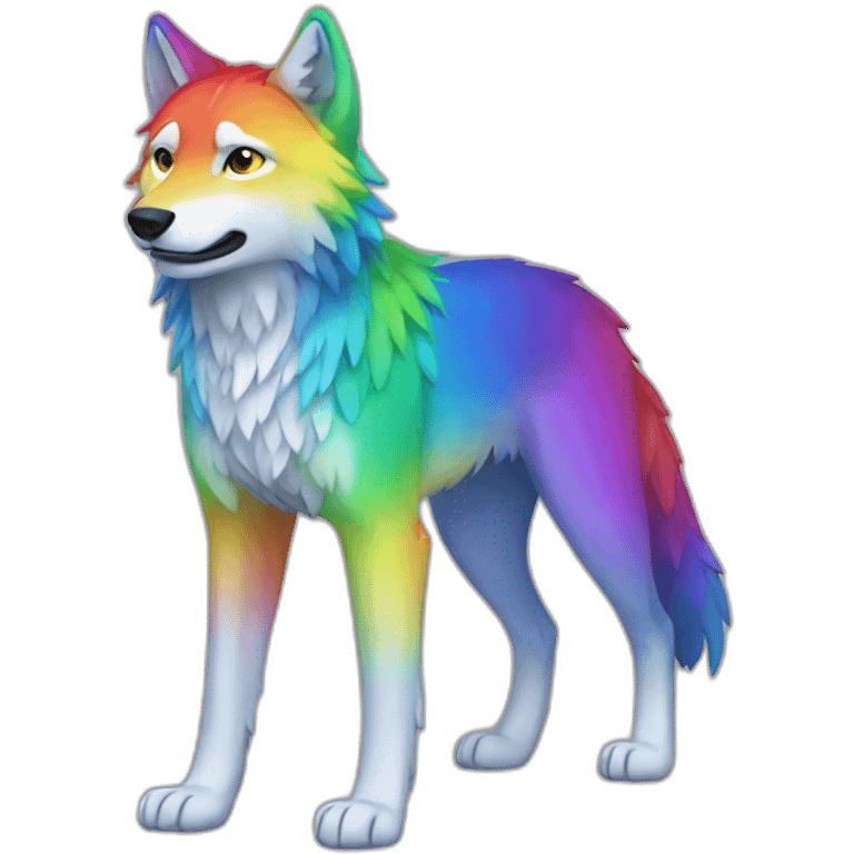 Rainbow Wolf Full Body emoji