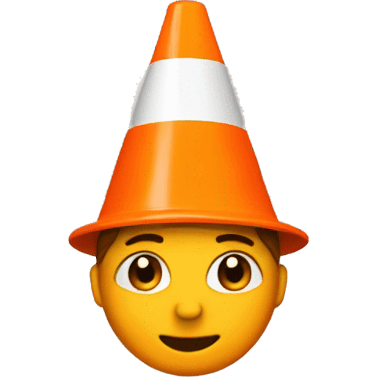 Guy head orange traffic cone  emoji