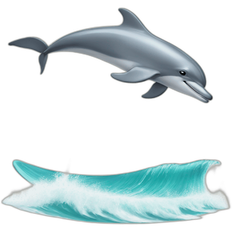 Dolphin-surfing emoji