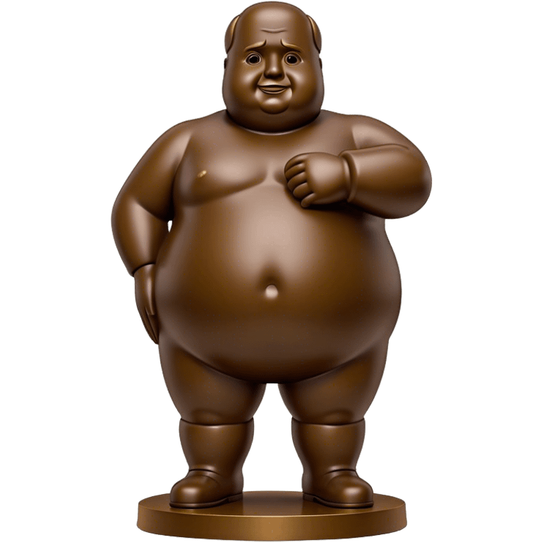 Cinematic Realistic Botero Sculpture Emoji, depicted as an exaggerated voluminous sculpture in the signature style of Fernando Botero, rendered with rich textures and vibrant artistic lighting that captures its playful grandeur. emoji