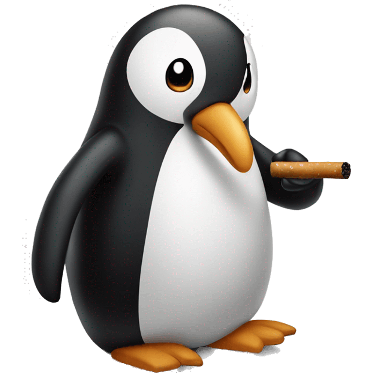 Pingüino con un cigarro emoji