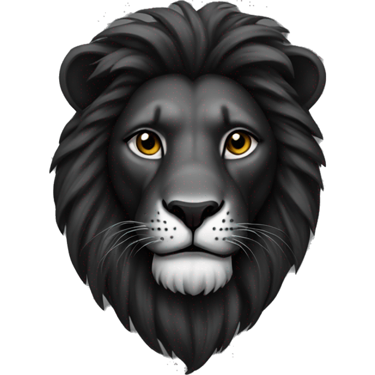 black lion with a white t shirt emoji