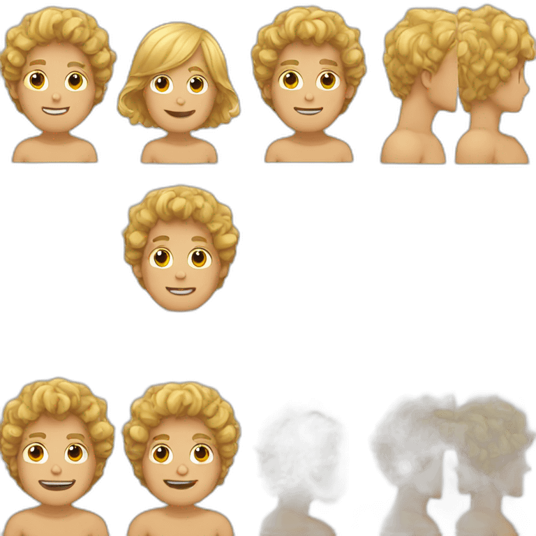 Shirtless blonde boy curly hair  emoji