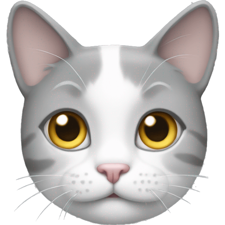 Grey and white cat emoji