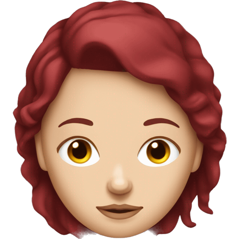 Slavic white girl with burgundy hair sleeping  emoji