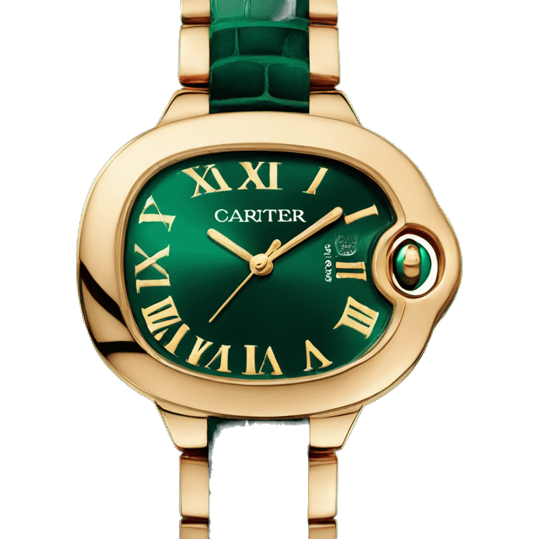 Dark green with gold details cartier watch  emoji