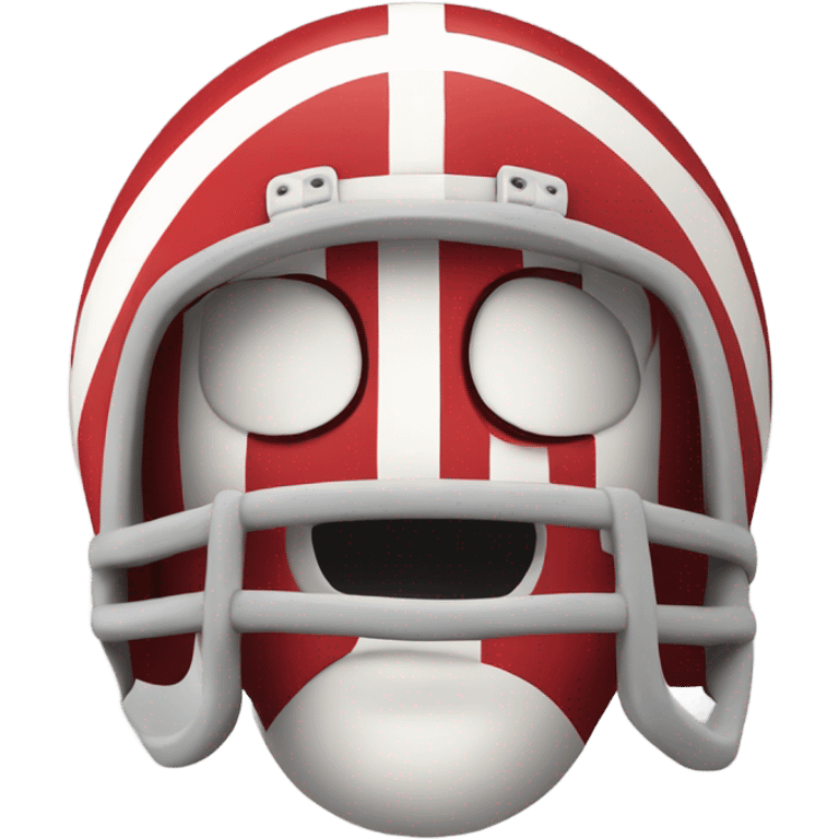 American football with red and white stripes on its face  emoji