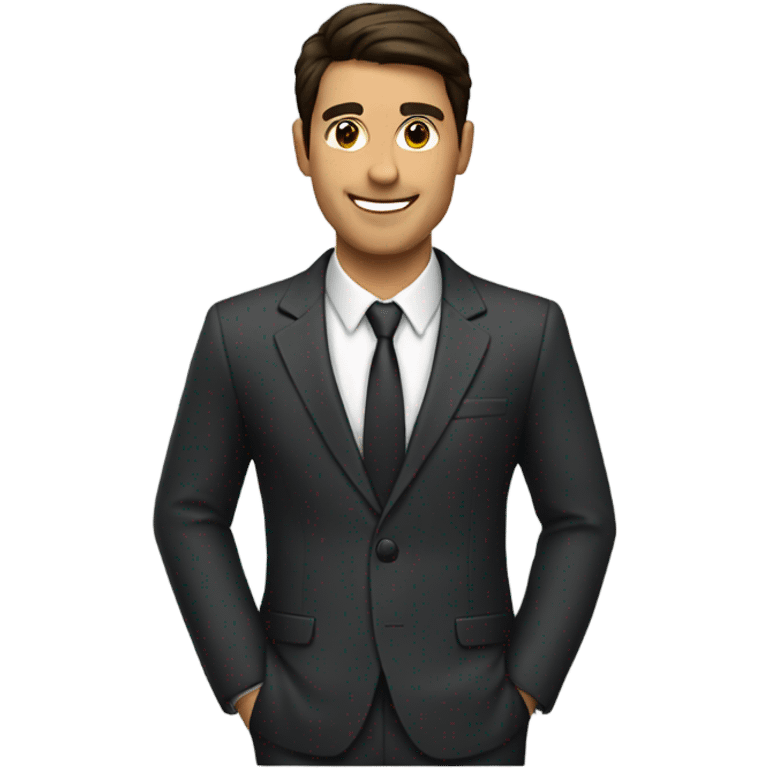 Brunette man wearing a suit holiday money  emoji