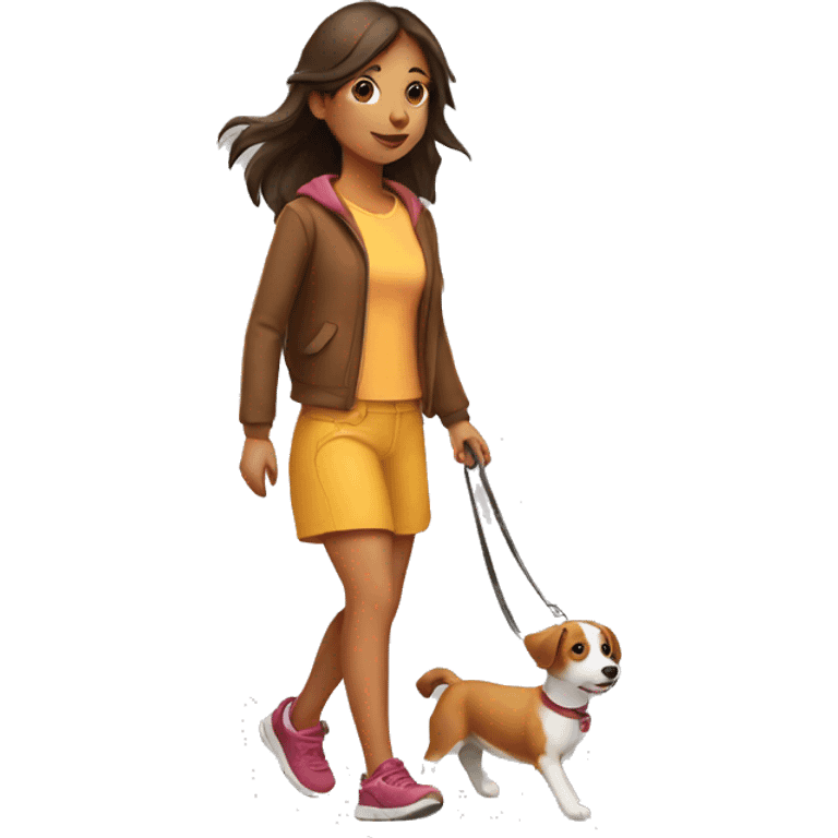 Girl walking with dog emoji