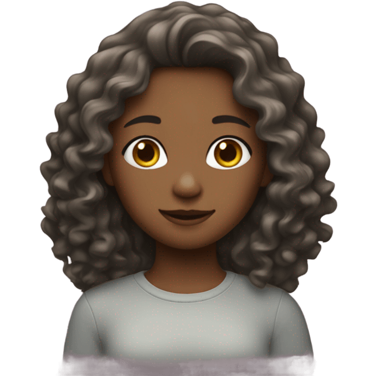 Girl with wavy hair emoji