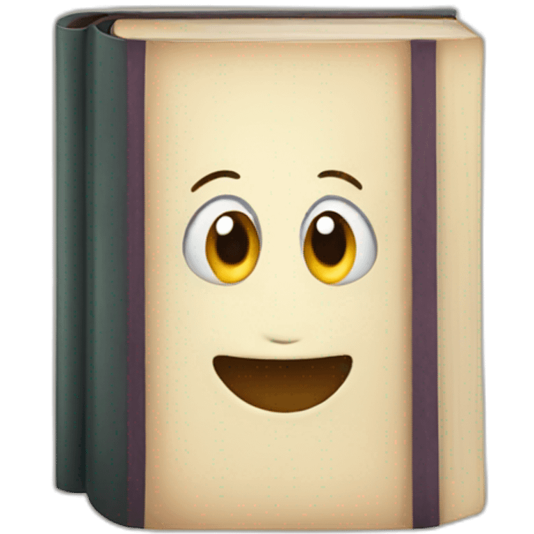 Book with face emoji