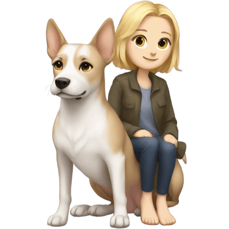 cute dog and cate together fullbody emoji