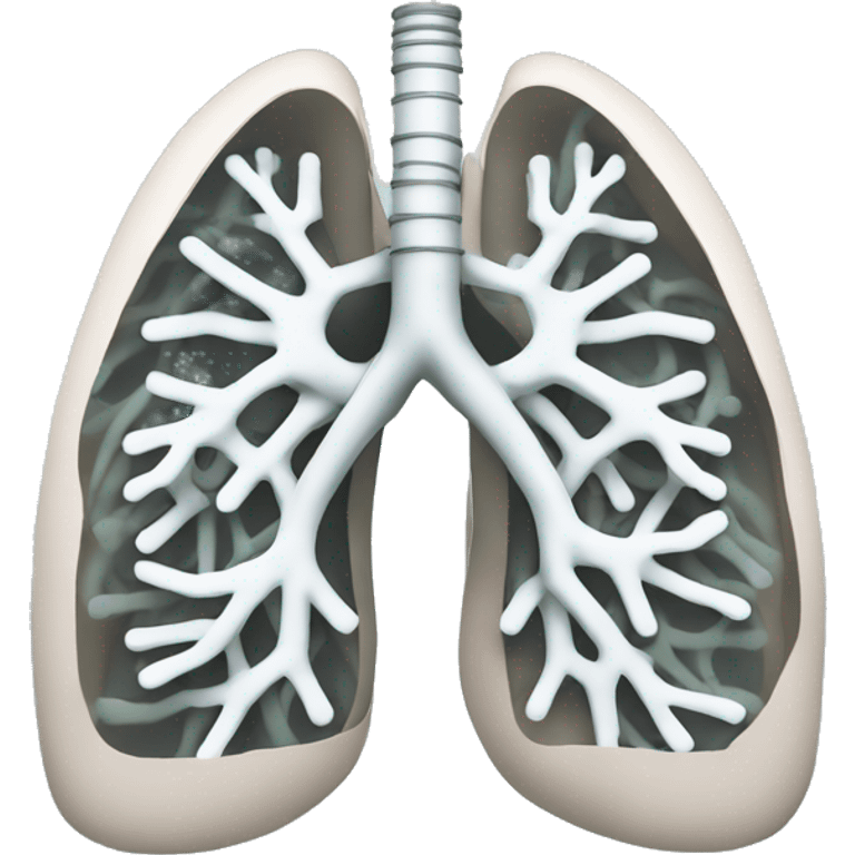 Lungs with tubes goout of the top emoji