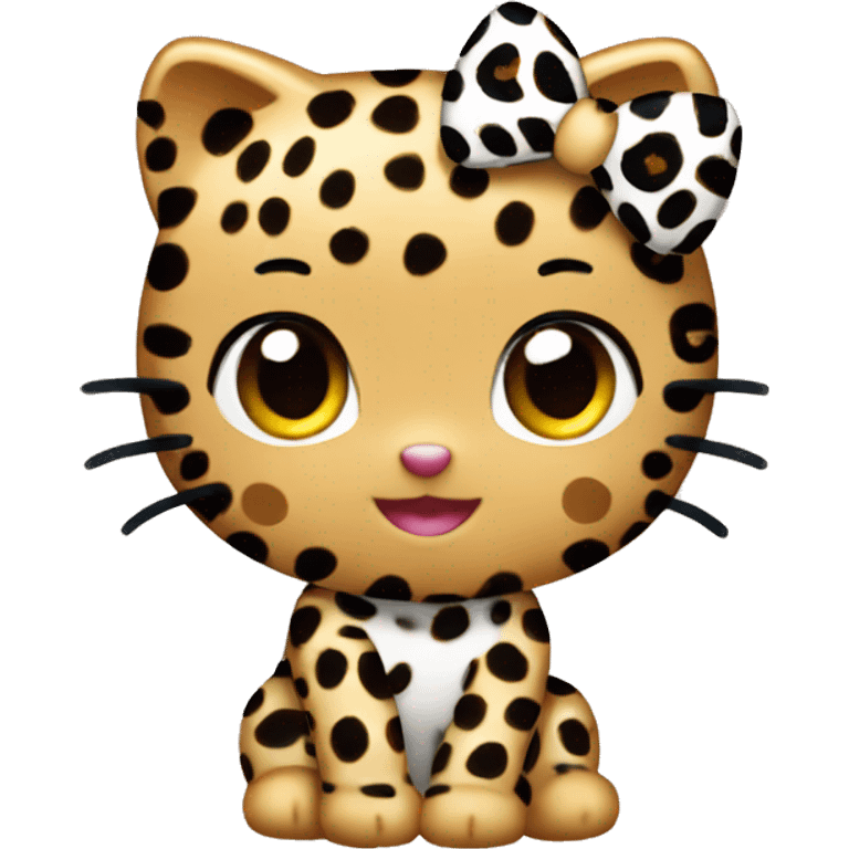 Hello kitty with leopard print emoji