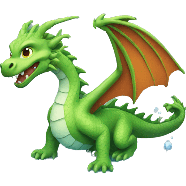 Un dragon qui boit de l'eau emoji