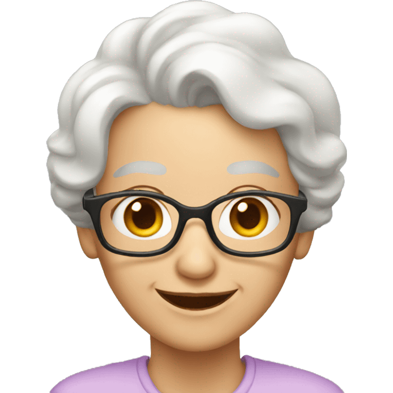 a smiling white grandmother emoji