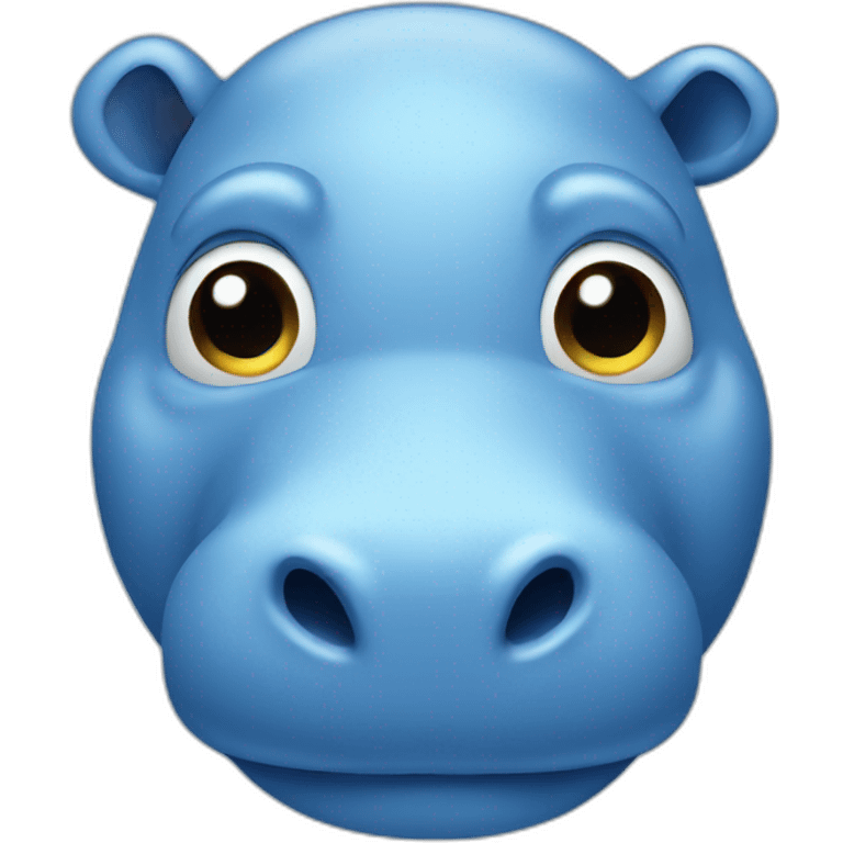 Blue hippo face emoji