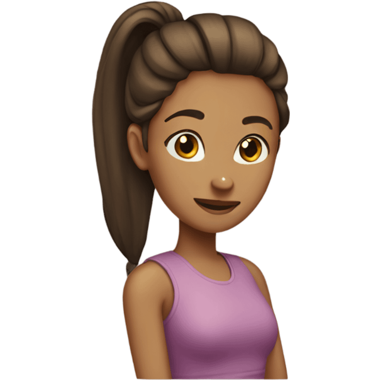 Woman with ponytail hair brown  emoji