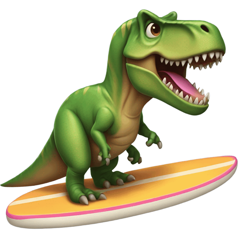 T-Rex on surfboard emoji