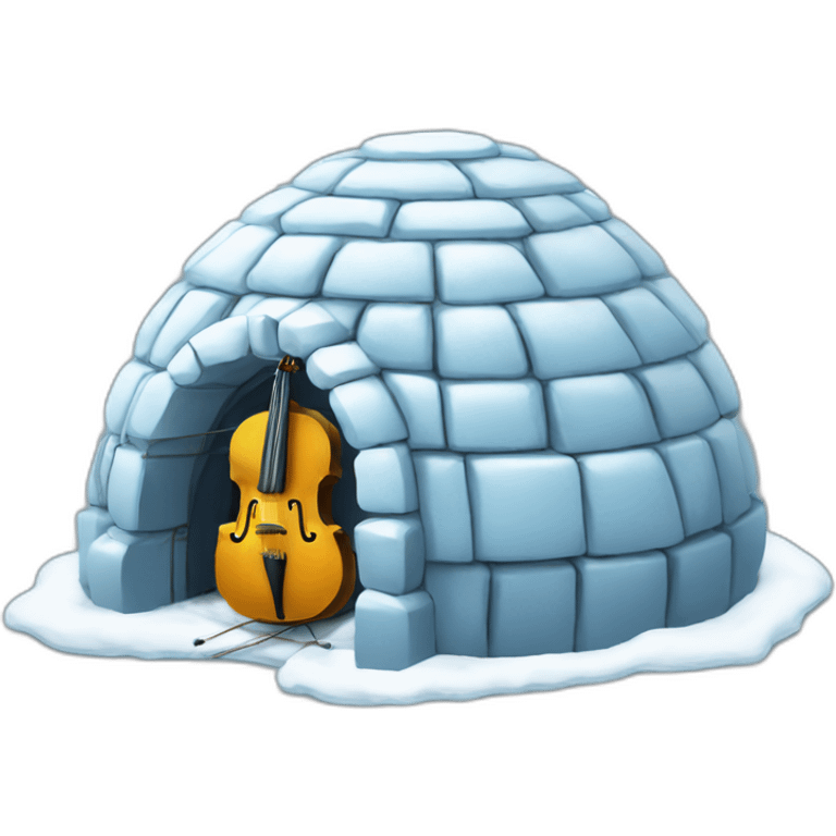 igloo with music strings emoji