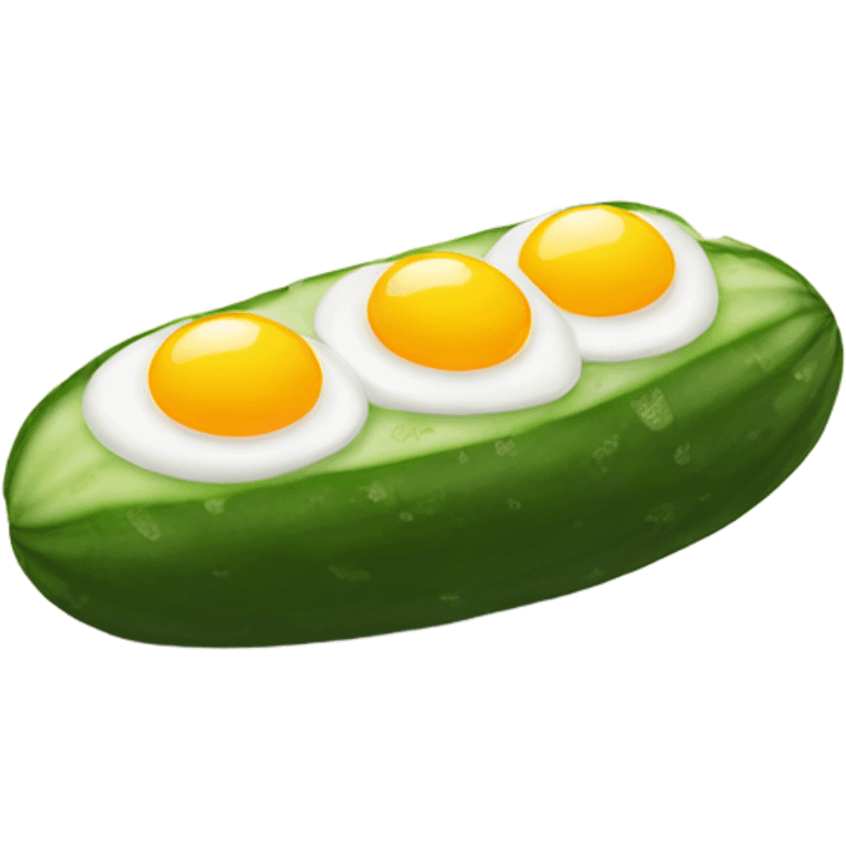 Tan cucumber with two eggs emoji