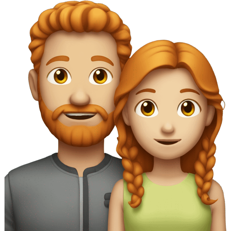 Ginger haired girl and dad emoji