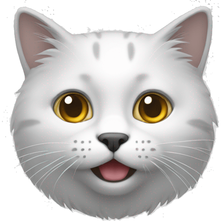 Un chat blanc avec des taches gris emoji