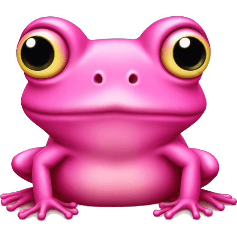 Pink frog with a bow on its head emoji