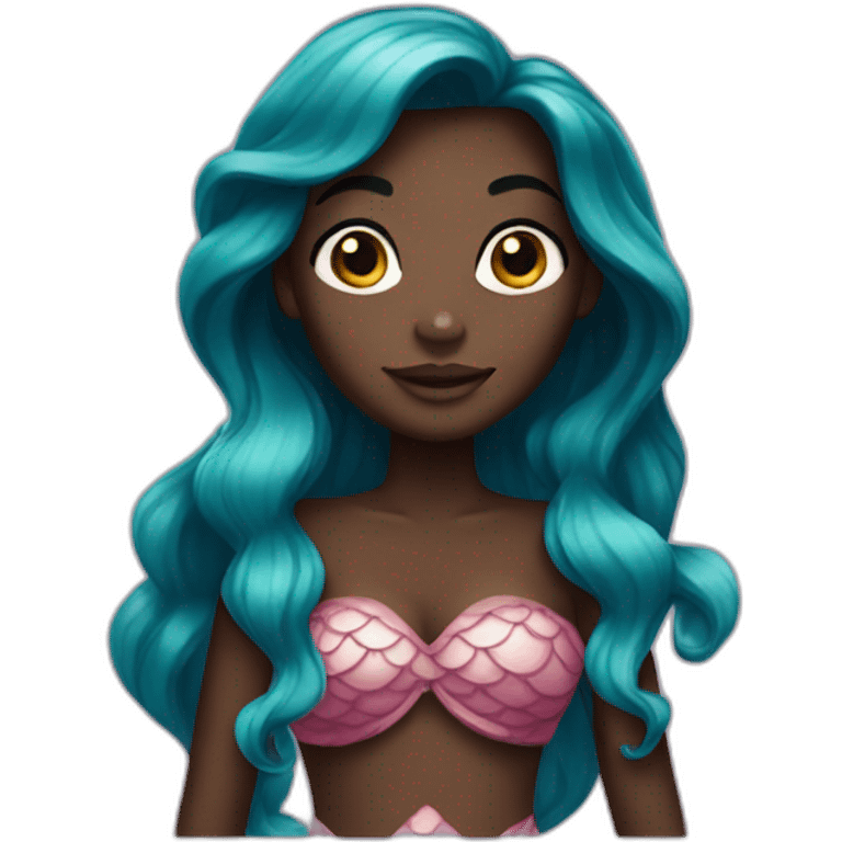 Ariel mermaid with dark skin emoji