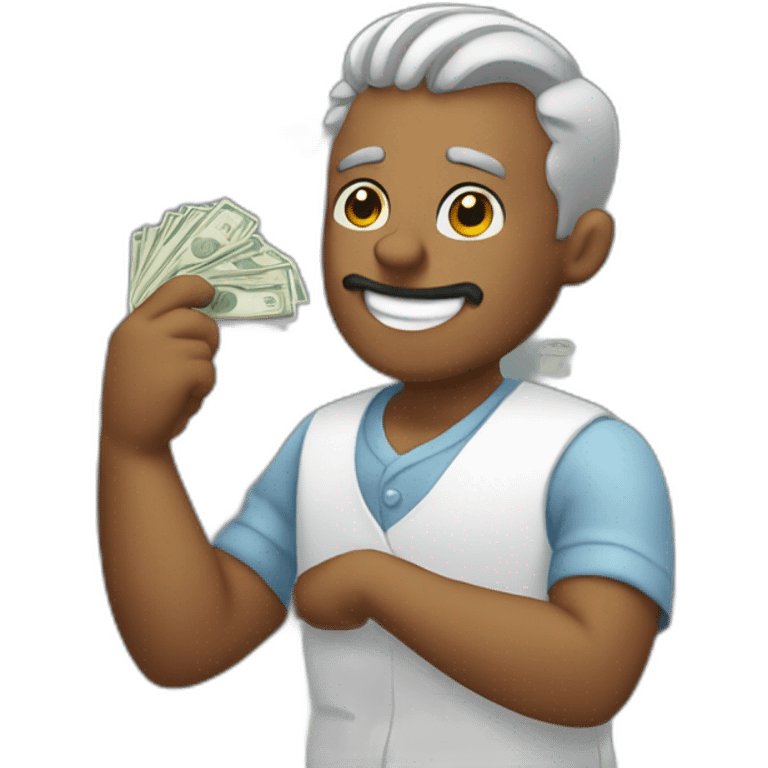 barber counting dollars emoji