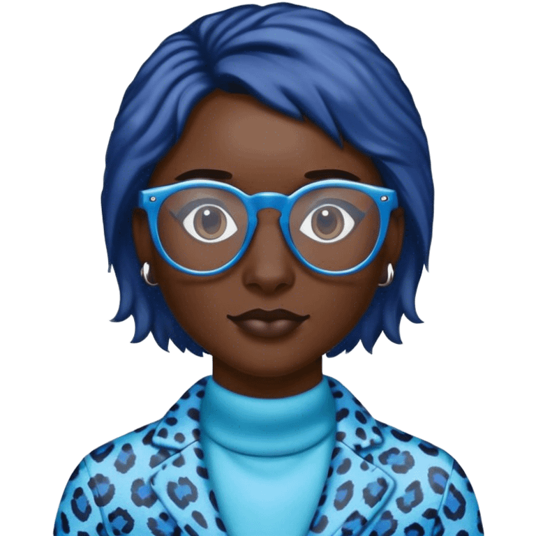 The blue leopard wear glass  emoji