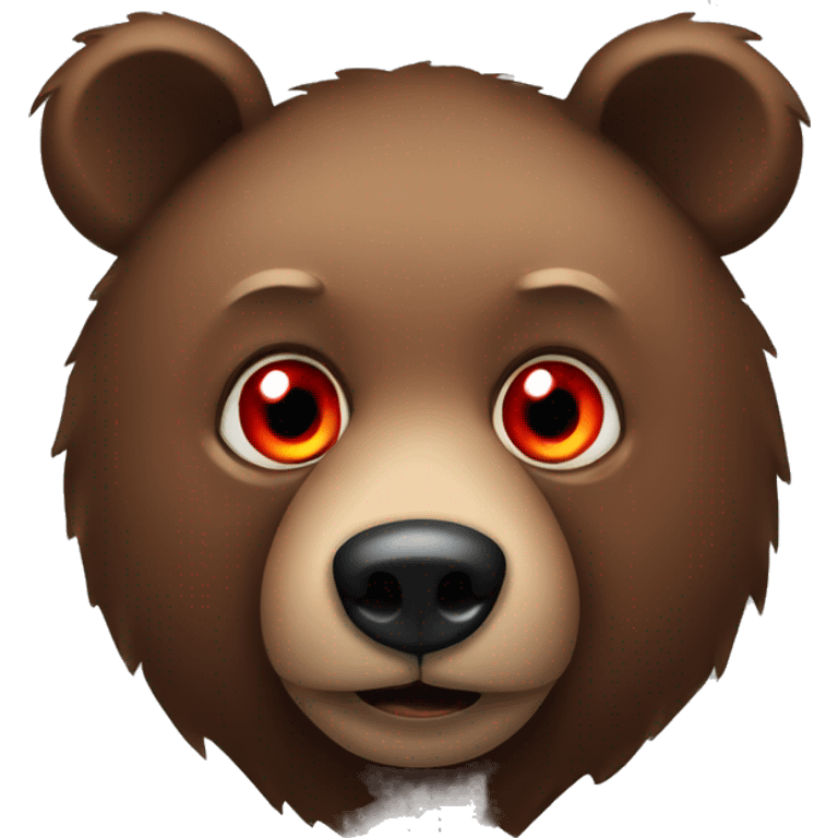 Brown bear with red eyes  emoji