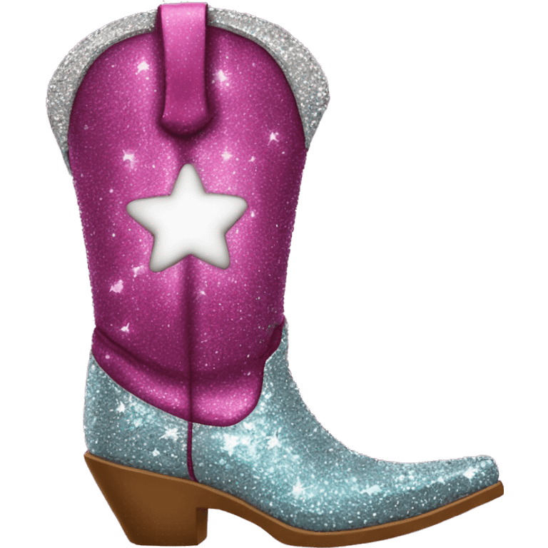 Sparkly cowboy boots with hearts on it emoji