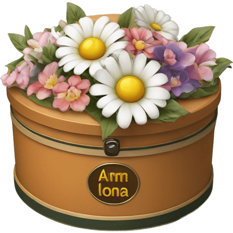 latona flowers hat box with latona.am logo emoji