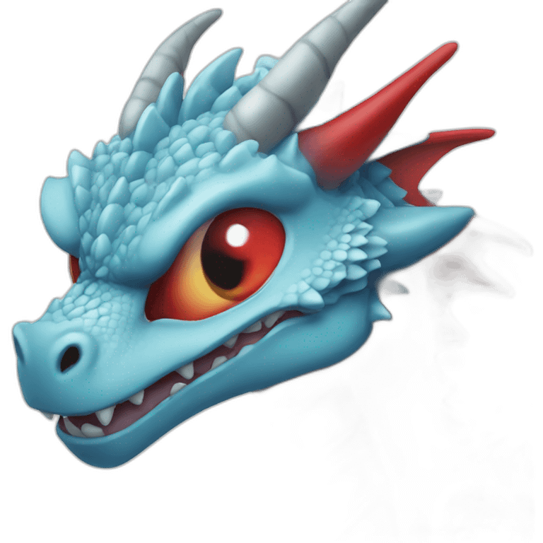 Light blue dragon with red eyes emoji