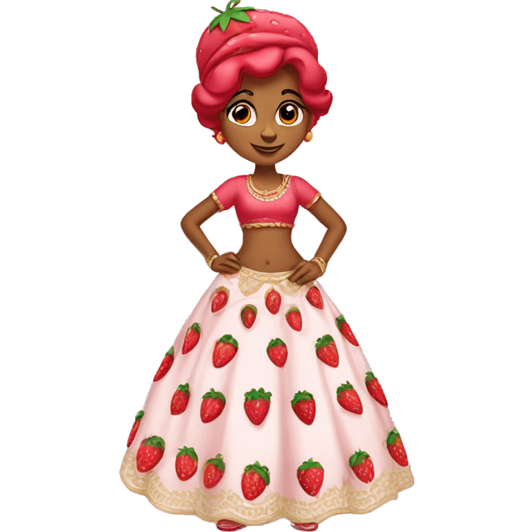 strawberry shortcake in a lehenga  emoji