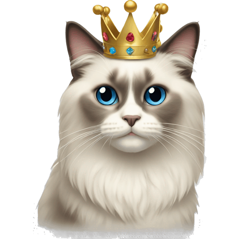 Ragdoll cat with crown emoji