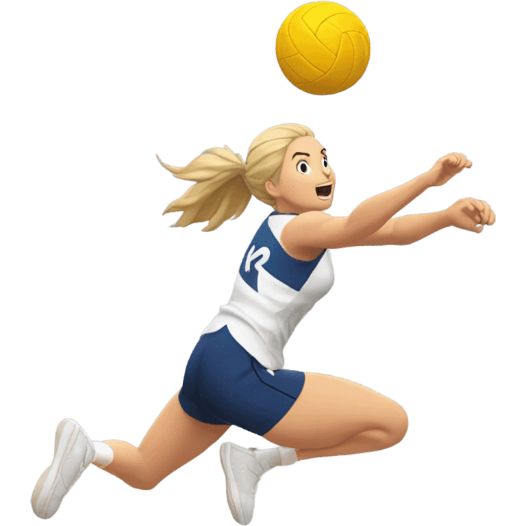 Volleyball player diving for a ball  emoji