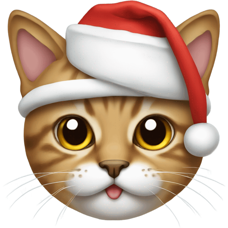 Cat wearing Santa hat with a mustache  emoji