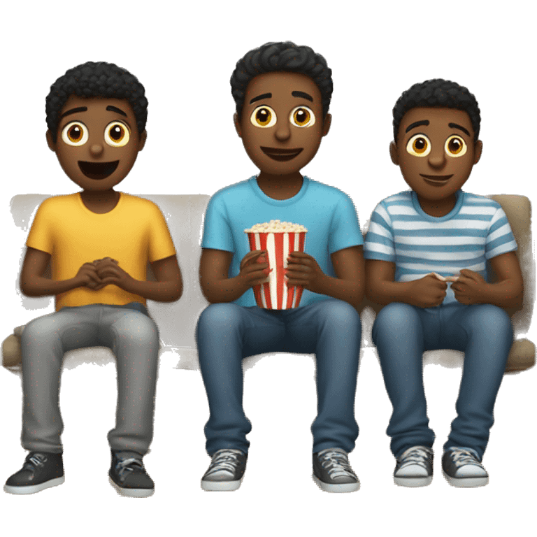 Four boys watching a movie emoji