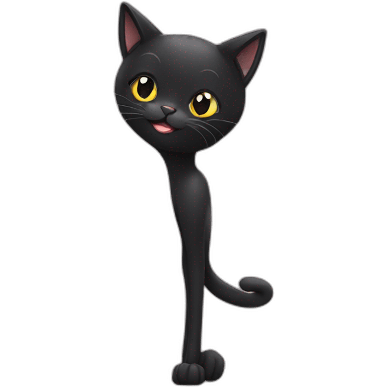 cheeky Black cat emoji