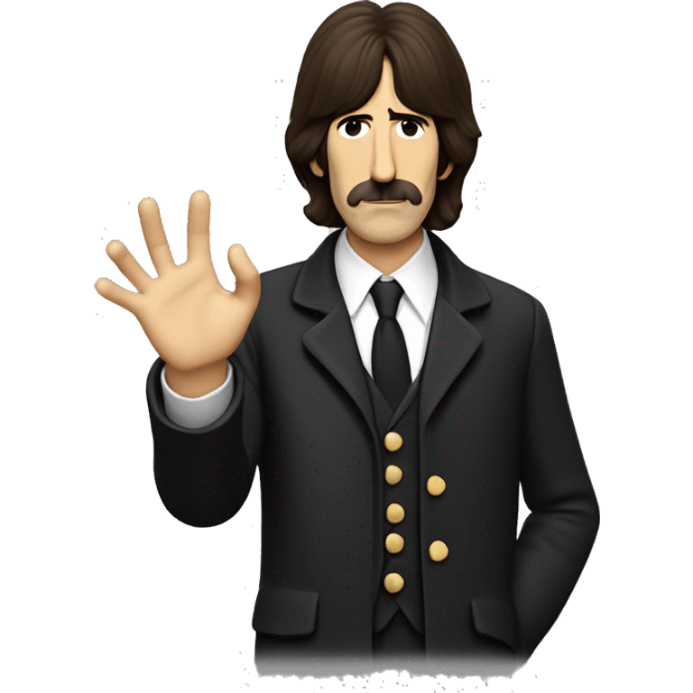 George Harrison Beatle holding hand up emoji