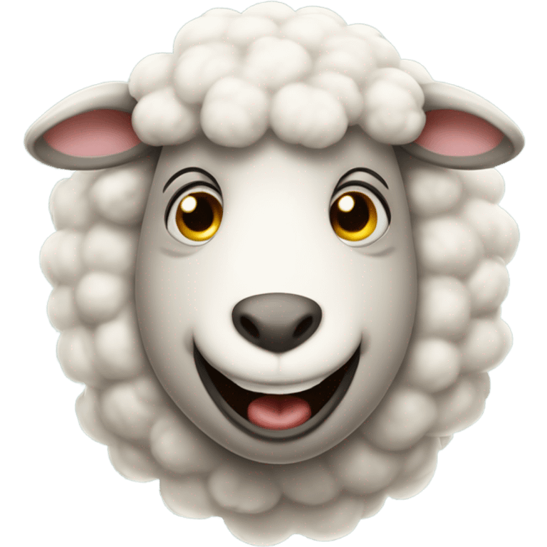 A sheep laughing with tears emoji