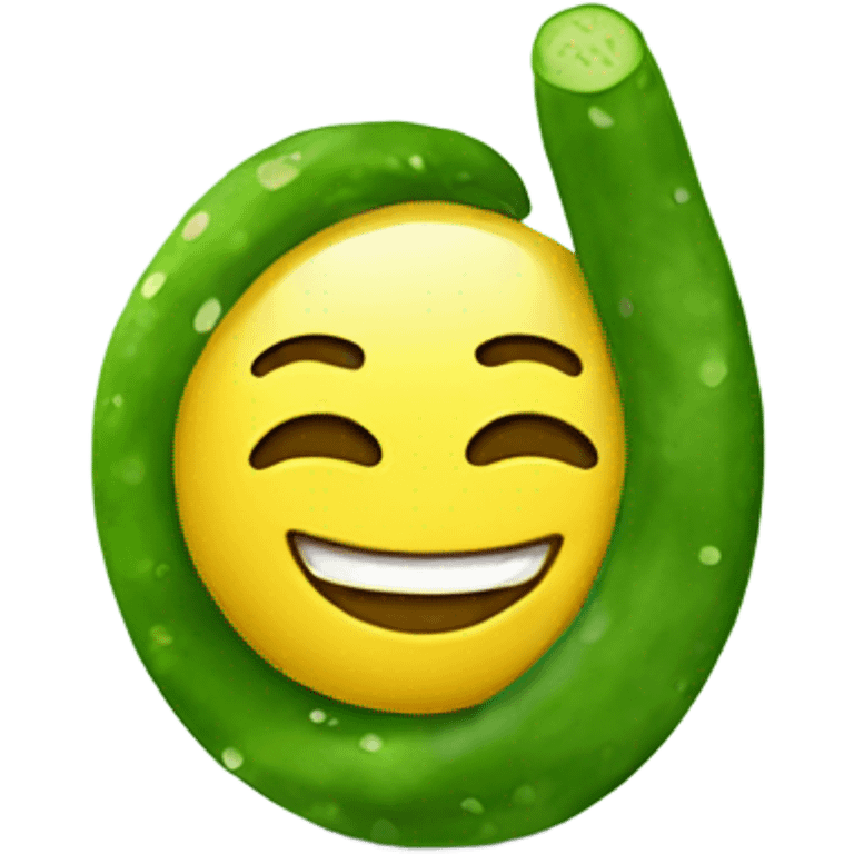 smiley relaxing wearing cucumbers  emoji