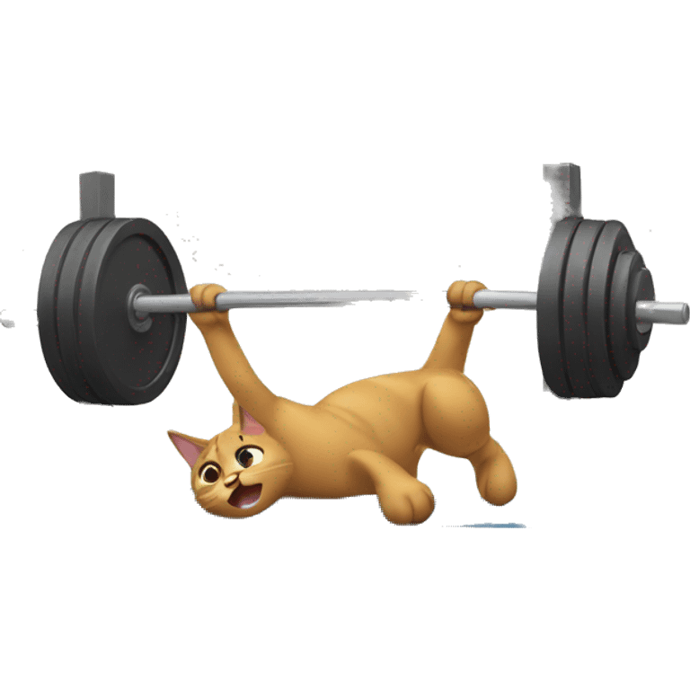 Cat bench pressing emoji